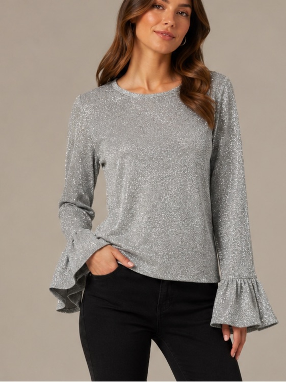 J Crew pullover sparkle/ metallic top ❤️